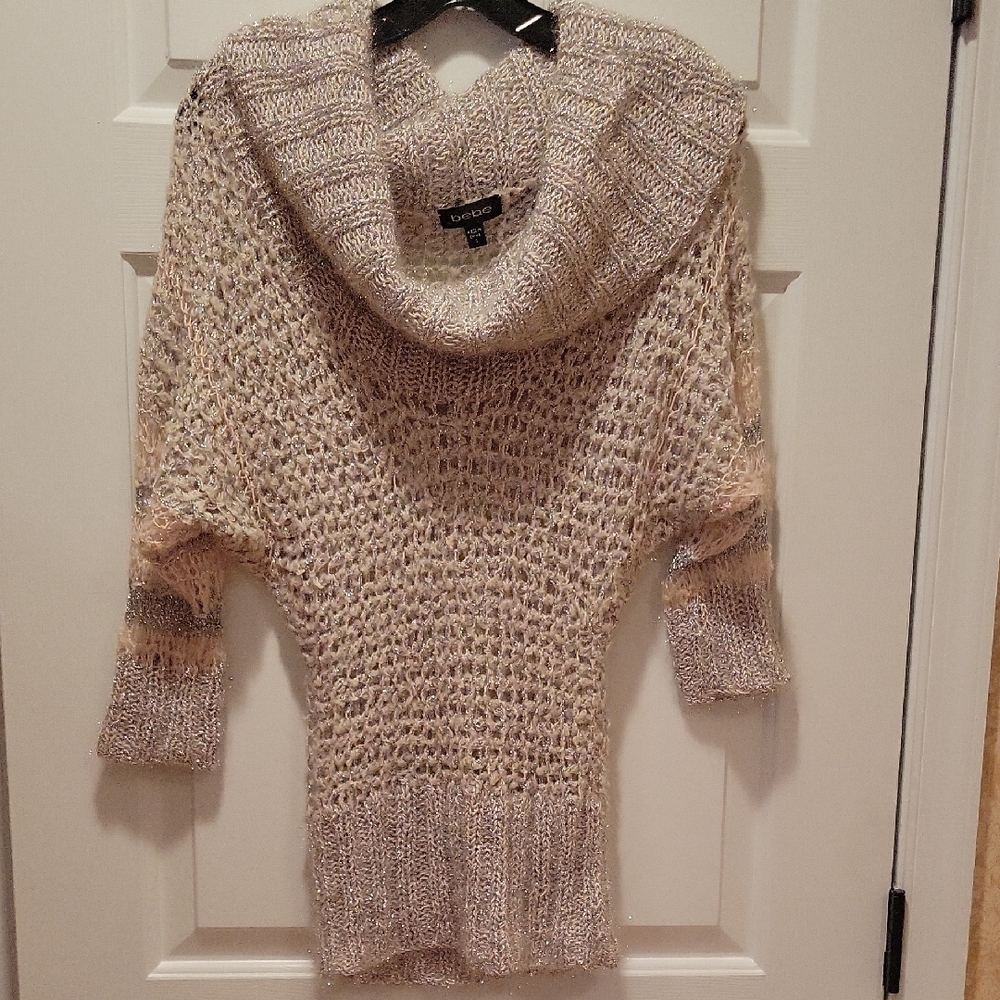 Bebe cowl neck chunky knit sweater